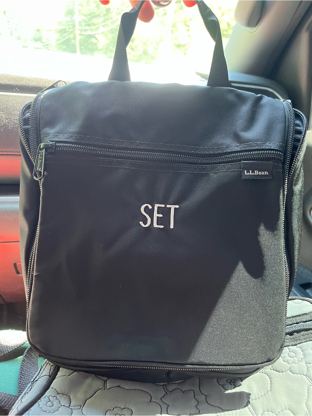 L.L. Bean Black Men’s Toiletry Bag with SET Monogram
